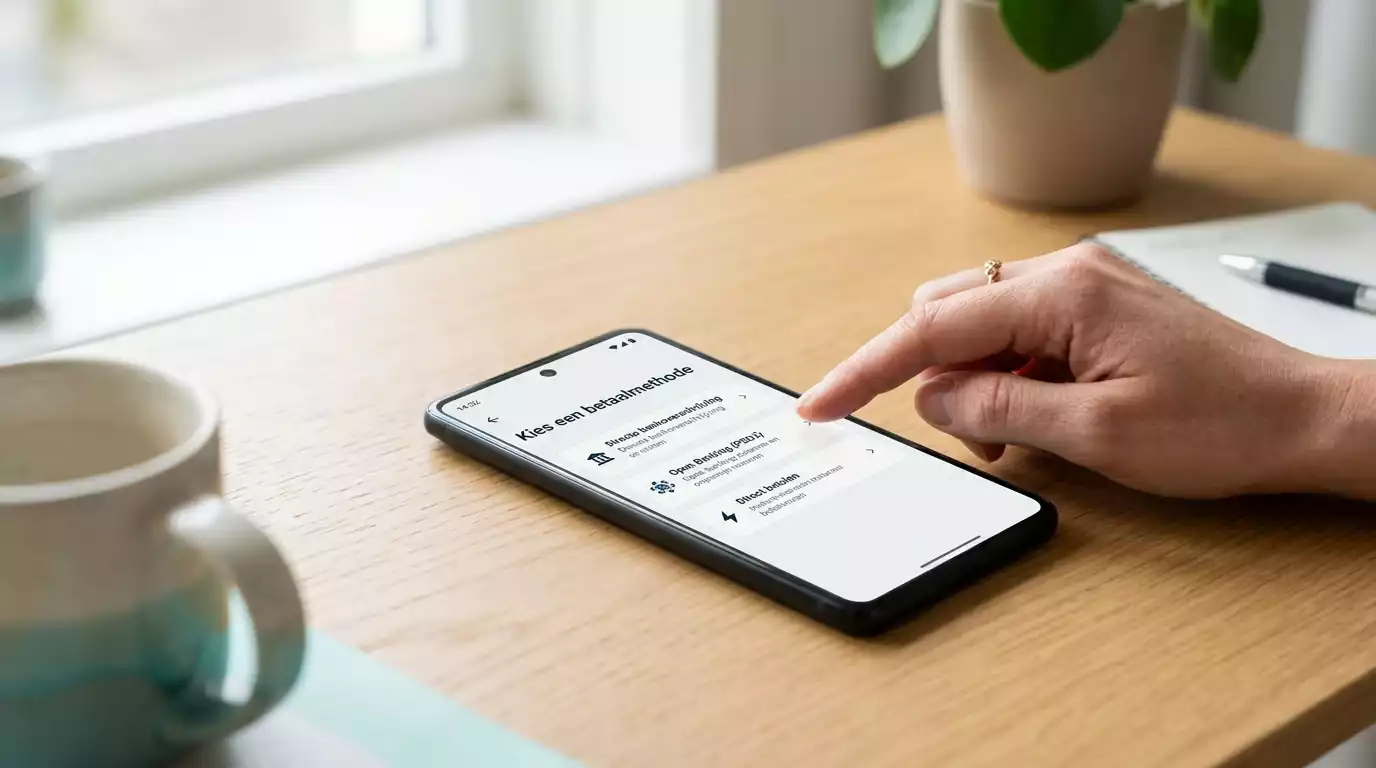 Keuzescherm met moderne open-banking betaalmethoden als opvolgers van Sofort